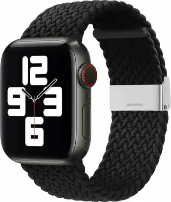 Rrip pëlhure i endur për Apple Watch, Hurtel Strap Fabric, 42/44/45/49 mm, i zi