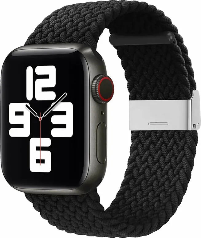 Rrip tekstili i gërshetuar për smartwatch, Hurtel Strap Fabric, për Apple Watch 38/40/41 mm, e zezë - 1