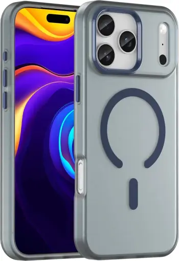 Mbështjellës, Hurtel, Magnetic Abrasive për iPhone 17 Pro Max, MagSafe, TPU+PC, 35 g, blu mat