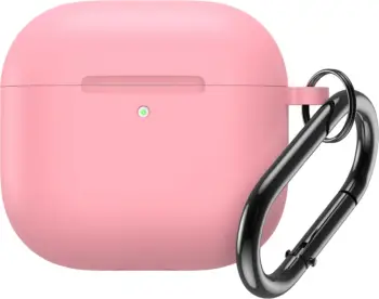 Mbështjellës silikoni Hurtel për AirPods 4 me karabiner, Rozë