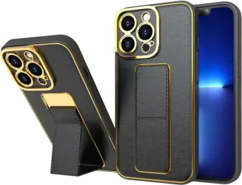 Mbulesë silikoni Hurtel Kickstand Case për iPhone 13 Pro, me stand, e zezë
