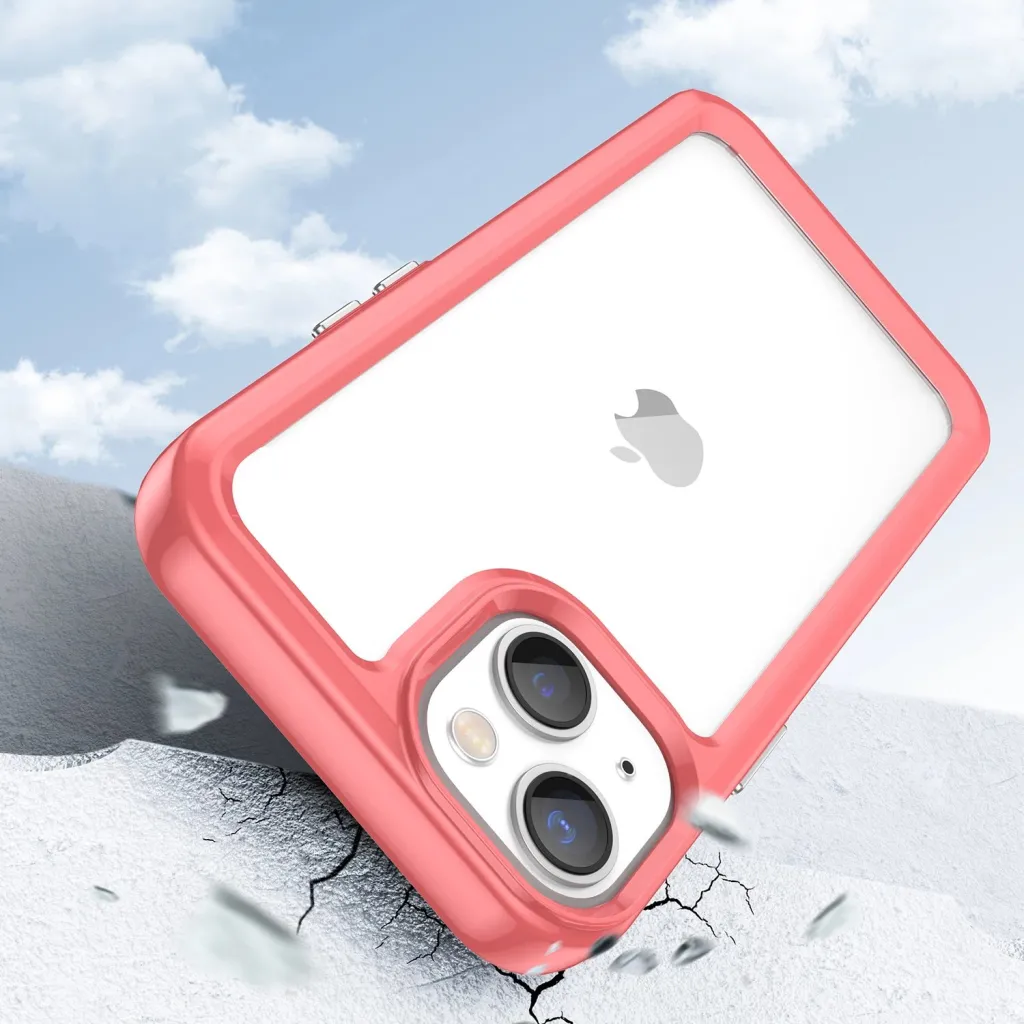 Mbështjellës Hurtel Outer Space Case për iPhone 14 Plus, hard cover me kornizë xheli, Kuqe - 3