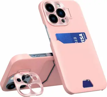 Këllëf telefoni Hurtel Leather Stand Case Samsung Galaxy S23 Ultra, me mbajtës karte, me qëndrim, rozë