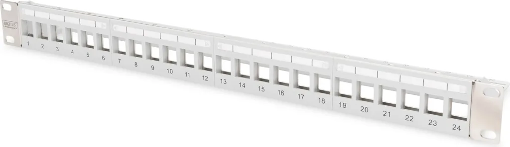 Patch panel Digitus DN-91410-LF, 19" 1U, 24 porta keystone, gri - 1