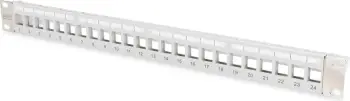 Patch panel Digitus DN-91410-LF, 19" 1U, 24 porta keystone, gri