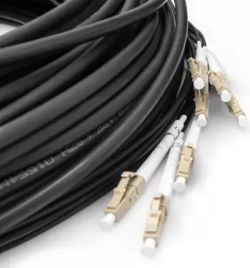 Kabllo optik Digitus OM4, 8 fibra, LC/UPC-LC/UPC, 50m, e zezë