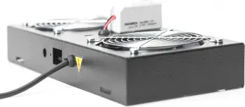 Ventilator tavanor Digitus për kasë rrjeti 19", 2 ventilatorë, termostat, i zi