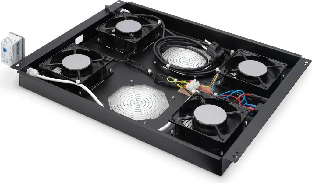 Njësi ftohëse tavanore Digitus për kabinet server Unique, 4 ventilatorë, e zezë - 3