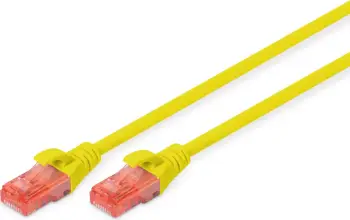 Kabllo rrjeti Digitus CAT6 U/UTP 0.5m, RJ-45, e verdhë