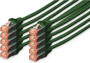 Kabllo Digitus Patchcord CAT6, S-FTP, 0.25m, 10 copë, të gjelbra
