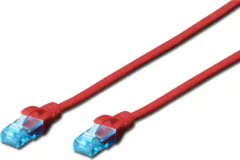 Kabllo rrjeti Digitus Patch Cord U/UTP Cat.5e PVC, 5 m, e kuqe