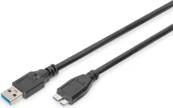 Kabllo USB 3.0 Digitus, 1 m, USB A në Micro-USB B, e zezë