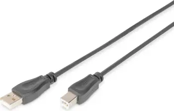 Kabllo Digitus USB-A to USB-B (AK-300105-010-S), 1 m, e zezë