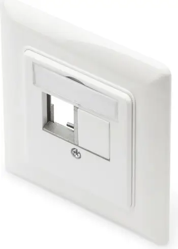 Panelë rrjetit Digitus, për Keystone, Cat6a, RJ-45, i bardhë