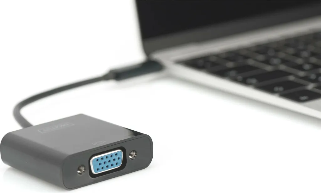 Adapter USB-C në VGA Digitus, 19.5cm, i zi - 2
