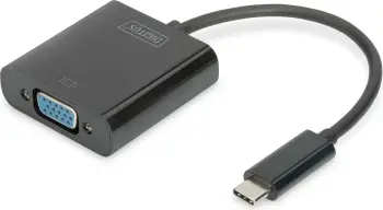 Adapter USB-C në VGA Digitus, 19.5cm, i zi