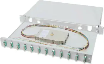 Kasë optike Digitus LWL Spleißbox 1U, 12x SC DX OM3, gri