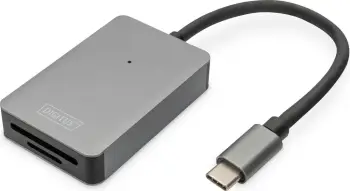 Lexues kartelash Digitus CardReader USB-C, 2 slote, UHS-II SD4.0/TF4.0, 300Mb/s, gri