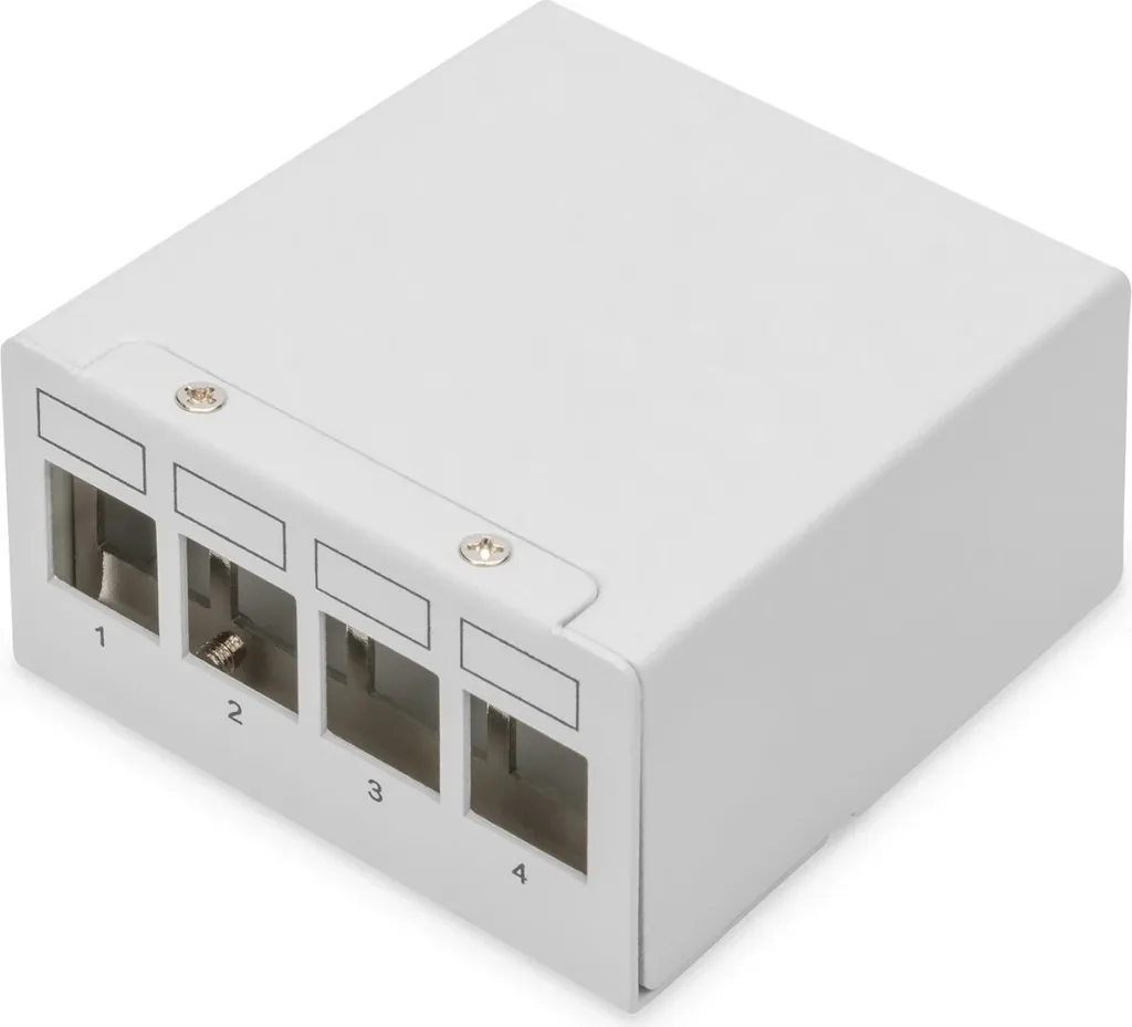 Patchpanel Digitus 4-portë, kasë çeliku, montim në mur, gri - 1