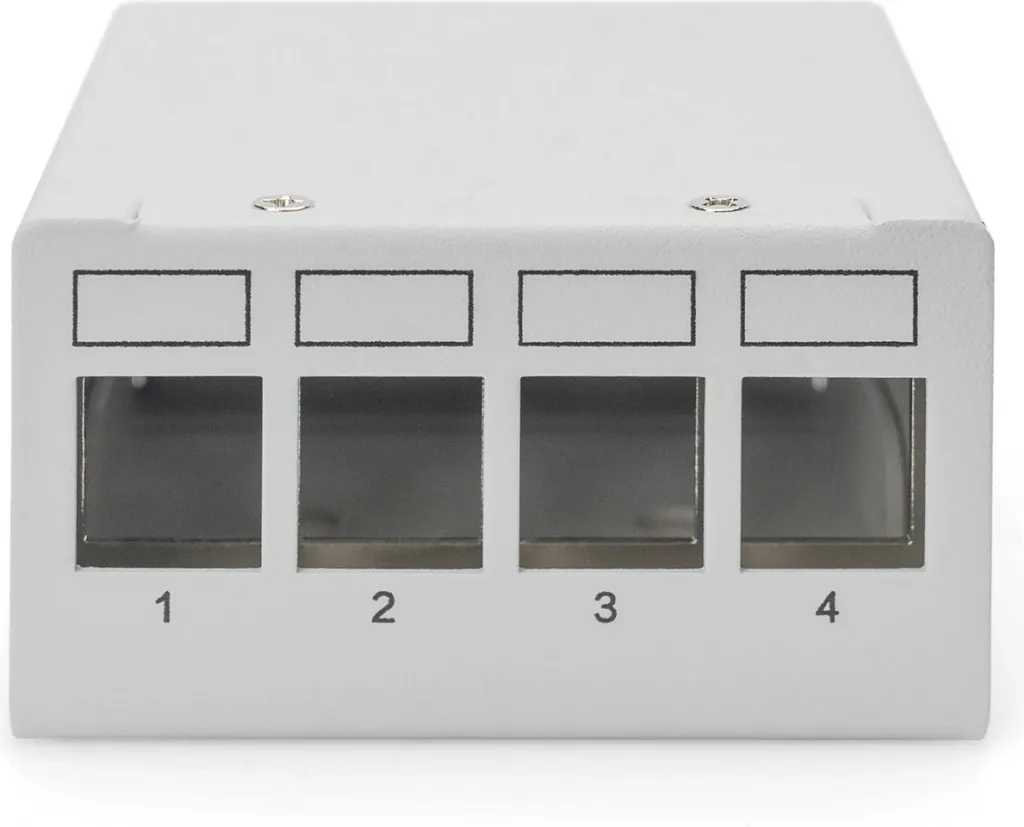 Patchpanel Digitus 4-portë, kasë çeliku, montim në mur, gri - 3