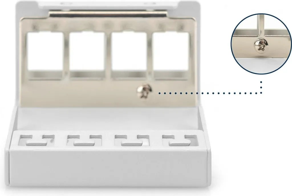 Patchpanel Digitus 4-portë, kasë çeliku, montim në mur, gri - 5