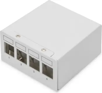 Patchpanel Digitus 4-portë, kasë çeliku, montim në mur, gri
