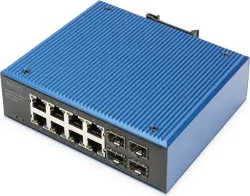 Switch industrial Digitus DN-651153, 8+4 port, Gigabit, PoE, metal, IP40