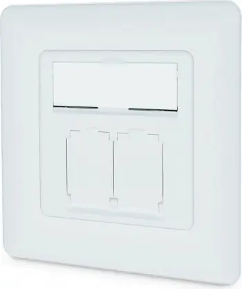Prizë rrjeti Digitus ZUB, CAT 6A Class EA, 2 porta RJ45, e bardhë
