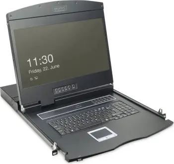 Konzolë rack Digitus, 19 inç TFT, 1-port KVM, touchpad, gjermanisht, e zezë
