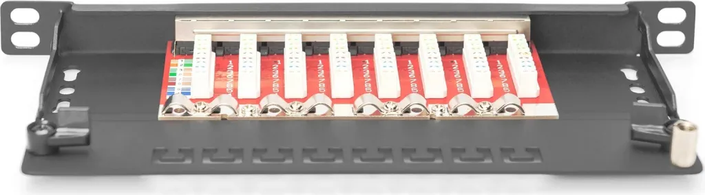 Patch panel Digitus Cat6a 8-portë, rackmount, i zi - 2
