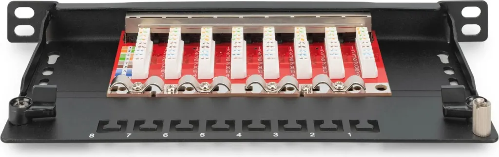 Patch panel Digitus Cat6a 8-portë, rackmount, i zi - 6