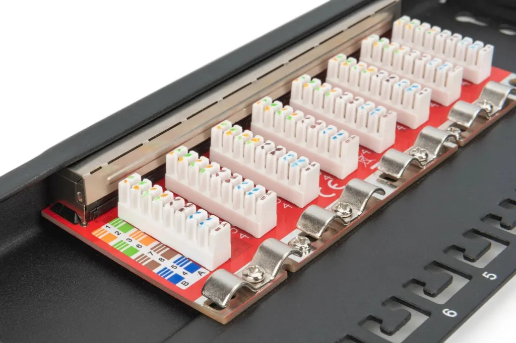 Patch panel Digitus Cat6a 8-portë, rackmount, i zi - 7