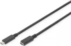 Kabllo Digitus USB-C në USB-C, 0.7 m, e zezë (AK-300210-007-S)