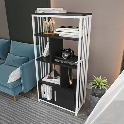 Raft librash Hanah Home, Valero, bardhë-antracit - 4