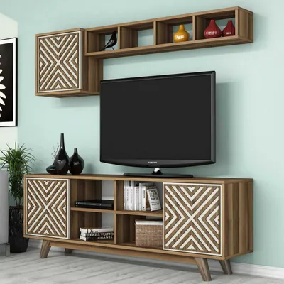 Njësi TV Inci, arrë, krem - 4
