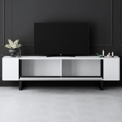 Komodë TV Hanah Home, Yildiz, e bardhë, e zezë - 4