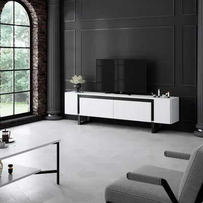 Komodë TV Hanah Home, Yildiz, e bardhë, e zezë - 6