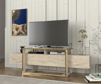 Komodinë për TV Bianco, travertin - 3