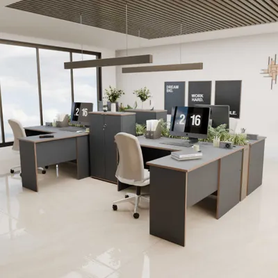 Tavolinë Studimi Rms, antracit, lis - 6