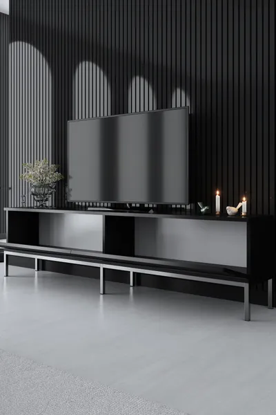 Komodë TV Hanah Home, Lord, e zezë, argjendtë - 3