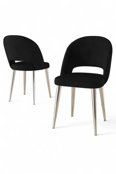 Set Karrigesh (4 Copë) Pane, zezë, krom - 3