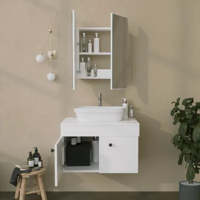 Dollap Banjoje Quartz Cabinet, bardhë - 3