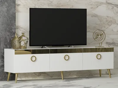 Komodinë për TV Safar, bardhë - 3