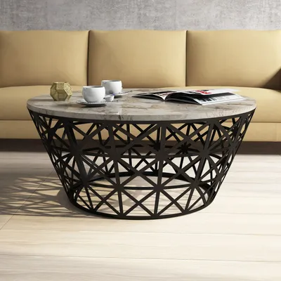 Tavolinë e ulët Hanah Home, stil modern, mermer i bardhë - 3