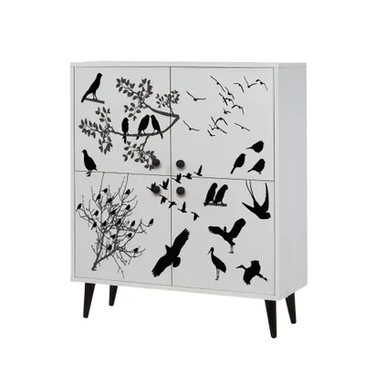 Dollap multifunksional Hanah Home, Multilüx Manyas, bardhë e zi, 95x111x36cm - 1
