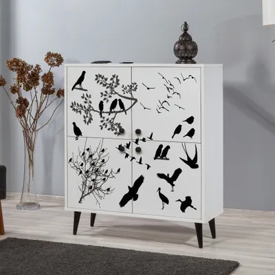 Dollap multifunksional Hanah Home, Multilüx Manyas, bardhë e zi, 95x111x36cm - 2