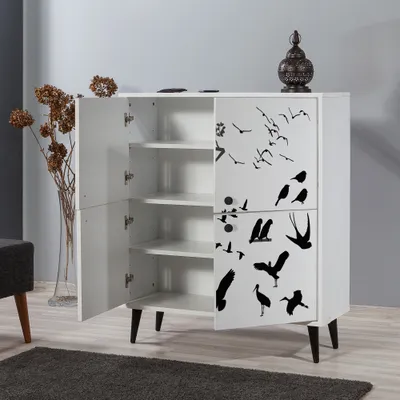 Dollap multifunksional Hanah Home, Multilüx Manyas, bardhë e zi, 95x111x36cm - 3