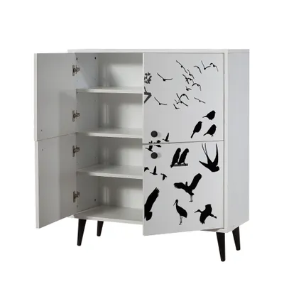 Dollap multifunksional Hanah Home, Multilüx Manyas, bardhë e zi, 95x111x36cm - 7