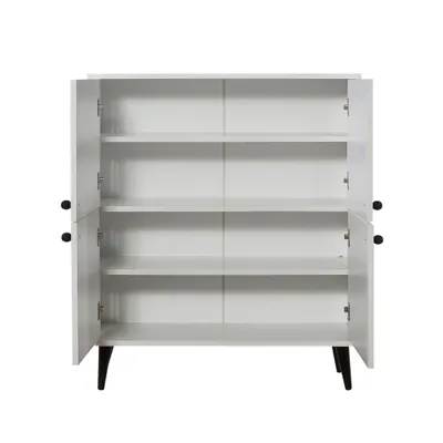 Dollap multifunksional Hanah Home, Multilüx Manyas, bardhë e zi, 95x111x36cm - 8