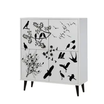 Dollap multifunksional Hanah Home, Multilüx Manyas, bardhë e zi, 95x111x36cm